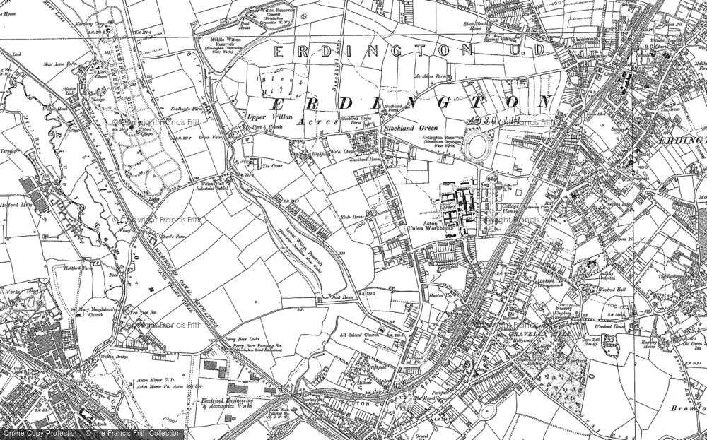 Old Map of Historic Map covering Witton Lakes in 1901