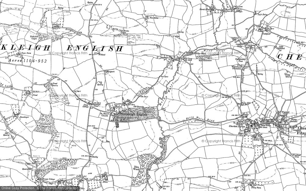 Old Map of Stockleigh English, 1887 in 1887