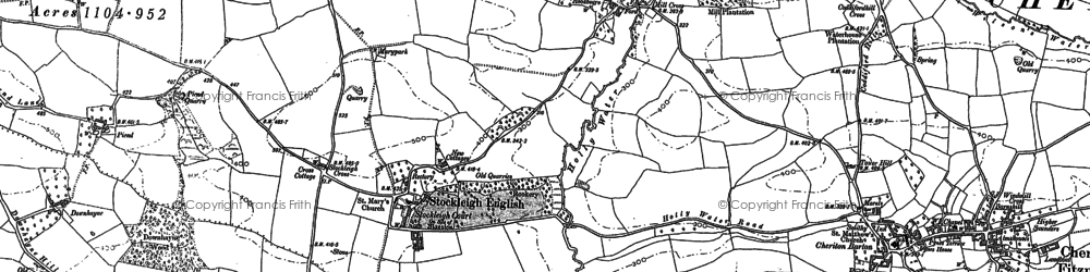 Old map of Stockleigh English in 1887