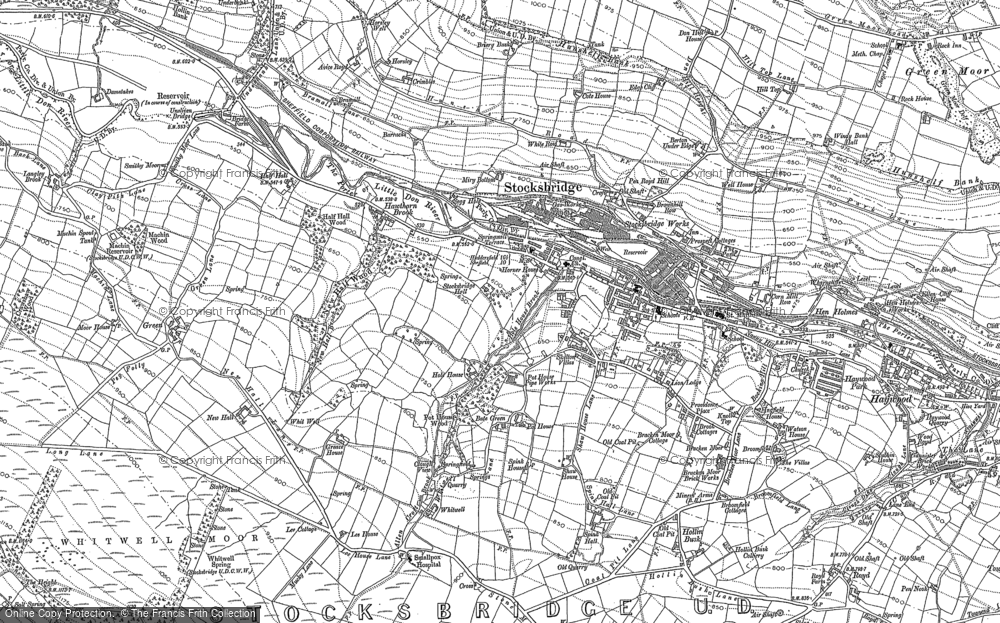 Old Map of Stocksbridge, 1891 in 1891