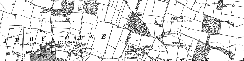 Old map of Kirby Green in 1884