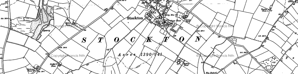 Old map of Stockton Locks in 1885