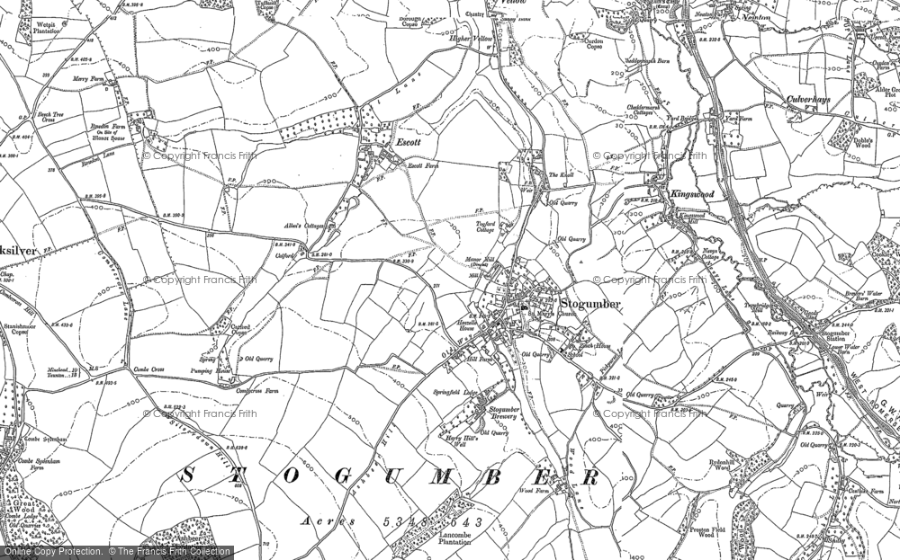 Old Map of Stogumber, 1886 - 1887 in 1886