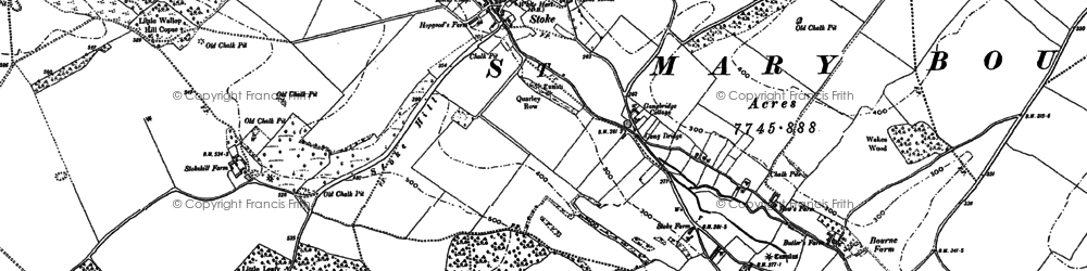 Old map of Bourne Rivulet in 1894