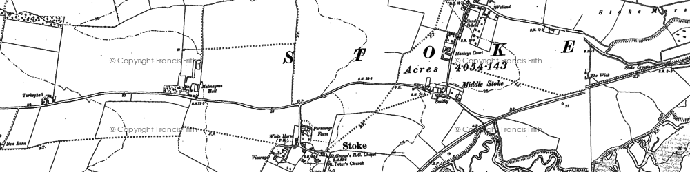 Old map of Stoke in 1895