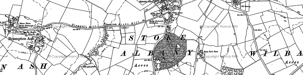 Old map of Stoke Albany in 1899