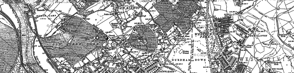 Old map of Stoke Bishop in 1901