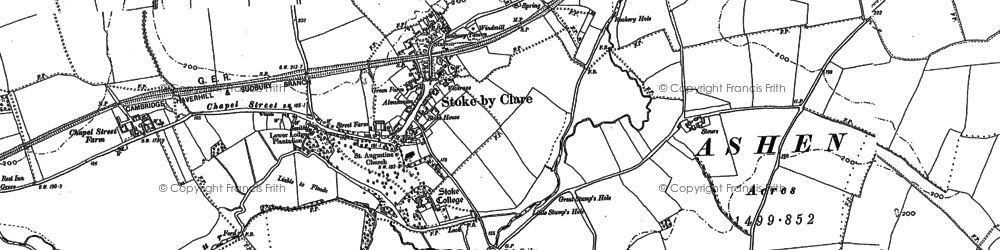 Old map of Stoke by Clare in 1902