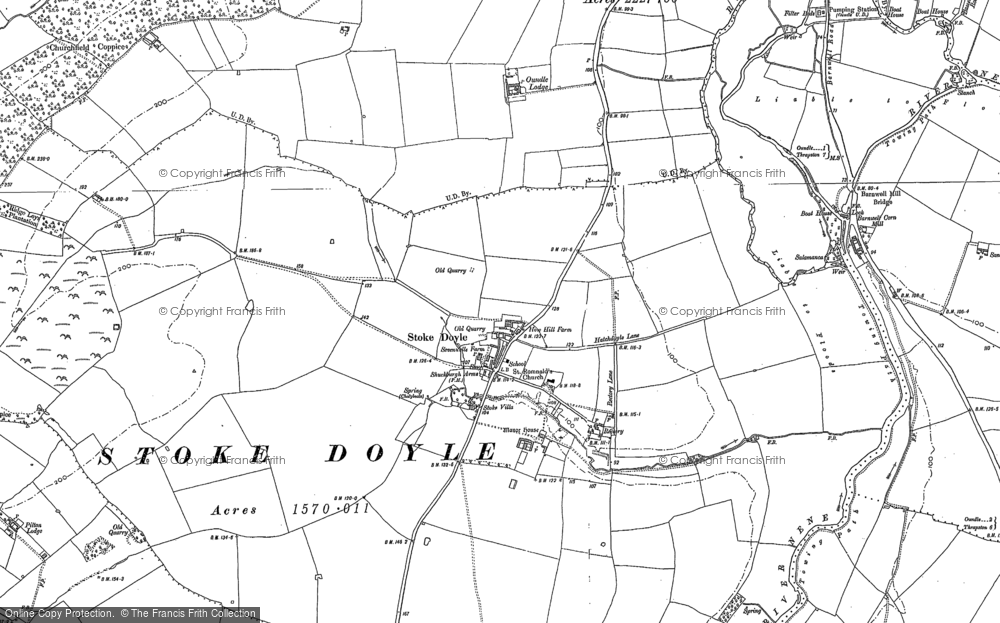 Old Map of Stoke Doyle, 1885 - 1899 in 1885
