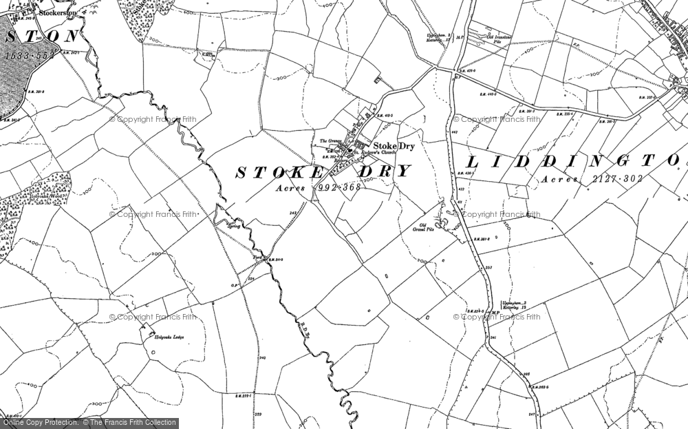 Old Map of Stoke Dry, 1902 in 1902