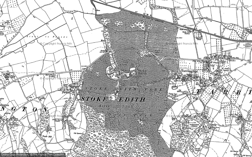 Old Map of Stoke Edith, 1886 in 1886