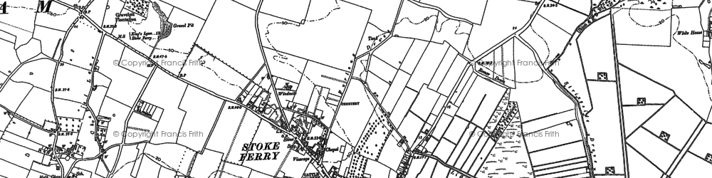Old map of Stoke Ferry in 1884