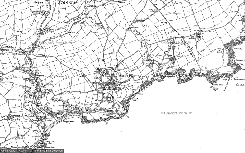 Old Map of Stoke Fleming, 1904 in 1904