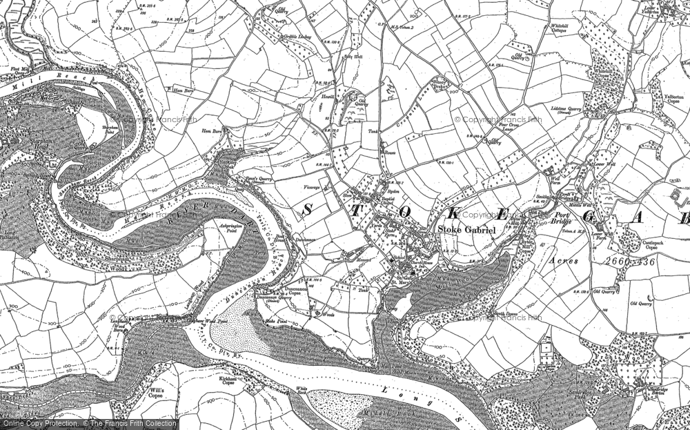 Old Map of Stoke Gabriel, 1886 - 1887 in 1886