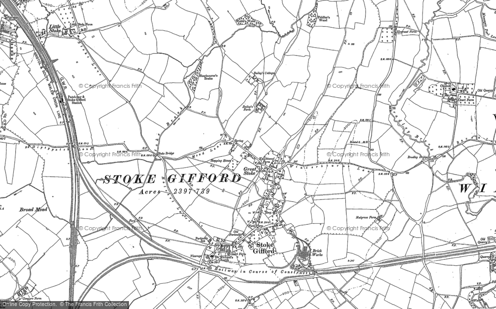 Old Map of Stoke Gifford, 1880 - 1881 in 1880