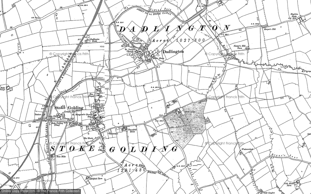Old Map of Stoke Golding, 1886 - 1901 in 1886