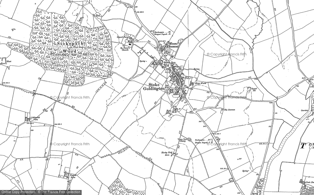 Old Map of Stoke Goldington, 1899 - 1950 in 1899