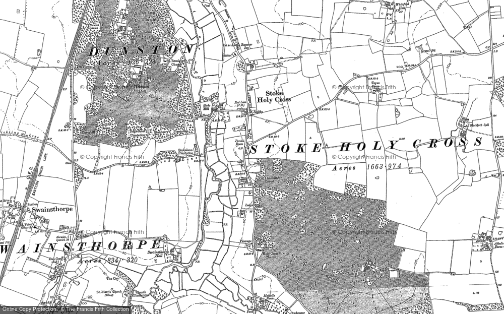 Old Map of Stoke Holy Cross, 1881 in 1881