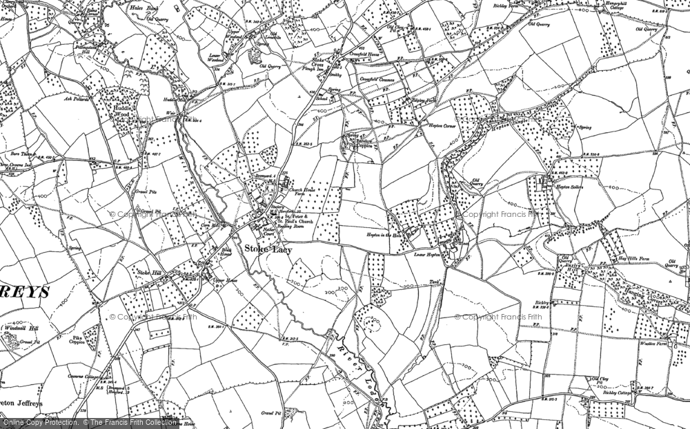 Old Map of Historic Map covering Stoke Cross in 1885
