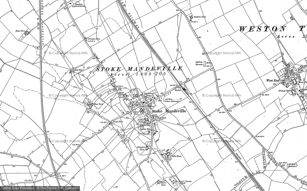 Old Map of Stoke Mandeville, 1897 - 1898 in 1897