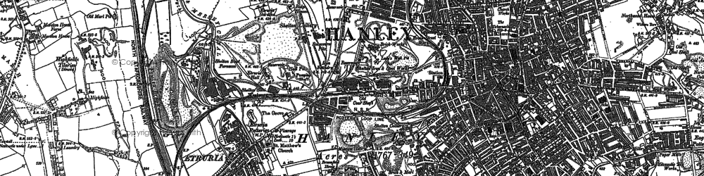 Old map of Stoke-on-Trent in 1877