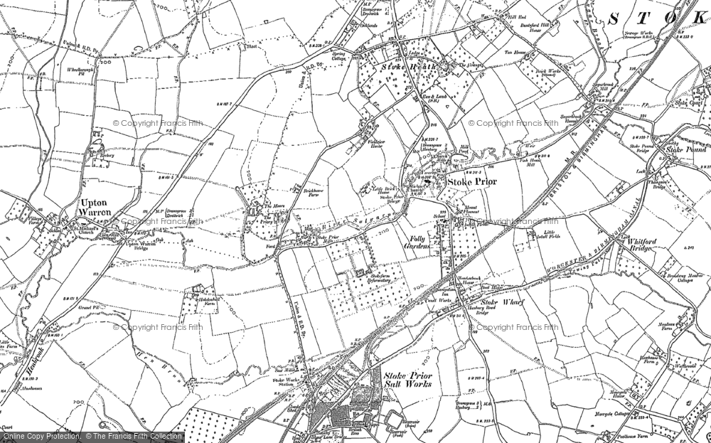 Old Map of Historic Map covering Stoke Wharf in 1883