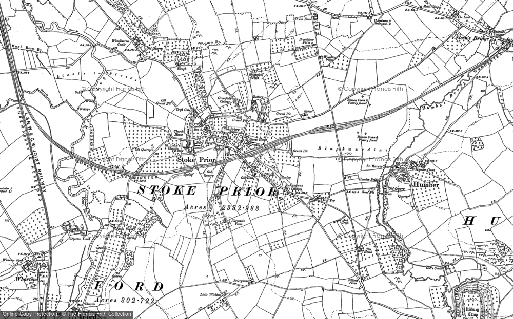 Old Map of Stoke Prior, 1885 in 1885