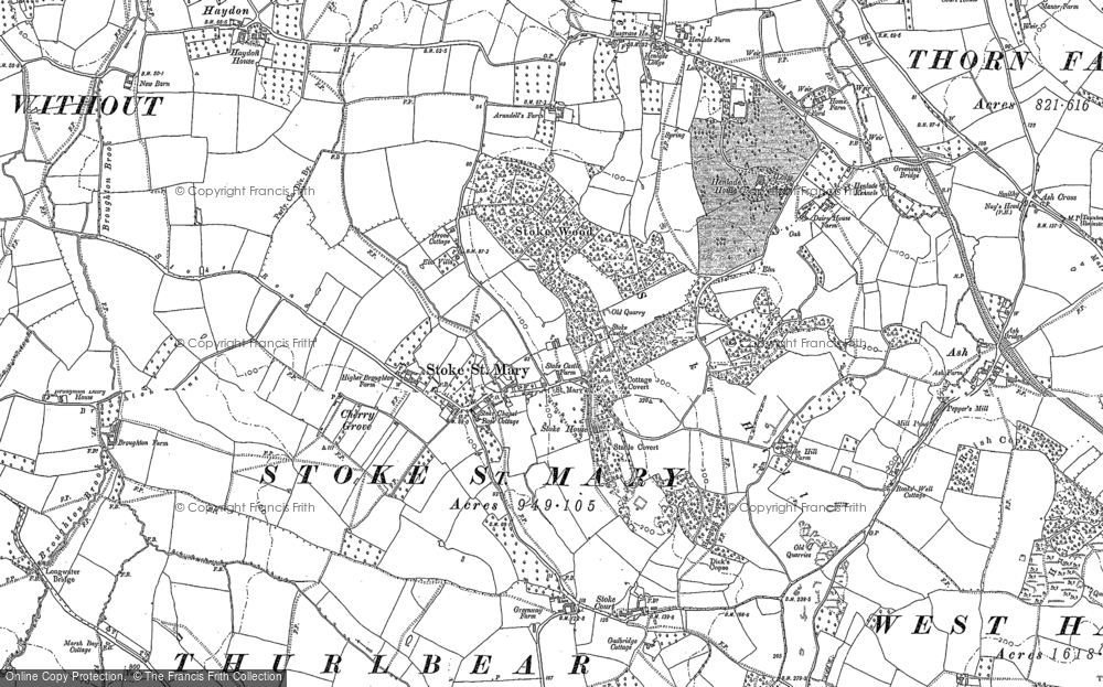 Old Map of Stoke St Mary, 1886 - 1903 in 1886
