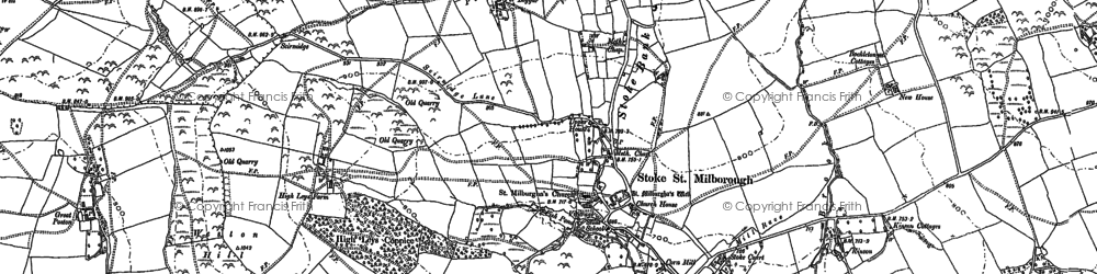 Old map of Stoke St Milborough in 1883