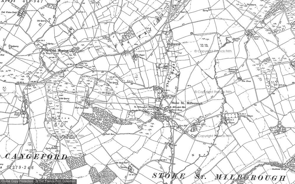 Old Map of Historic Map covering Yeld, The in 1883