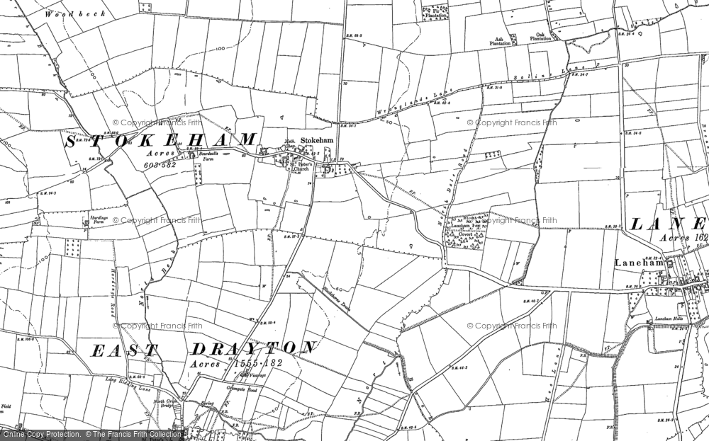 Old Map of Stokeham, 1884 in 1884