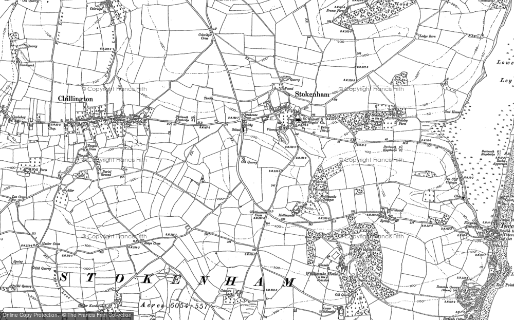Old Map of Historic Map covering Frittiscombe in 1905