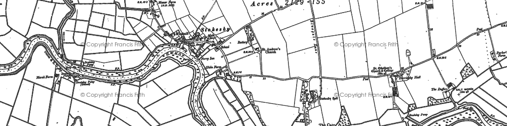 Old map of Stokesby in 1884