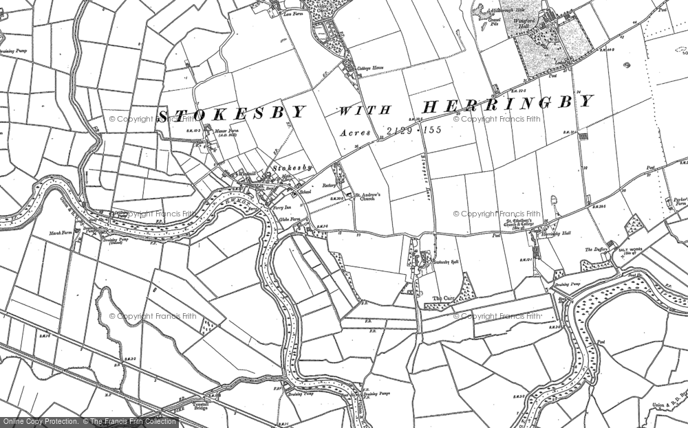 Old Map of Historic Map covering Winsford Hall in 1884
