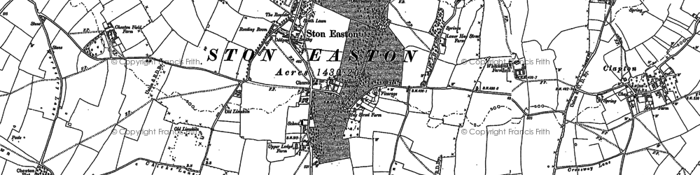 Old map of Ston Easton in 1884