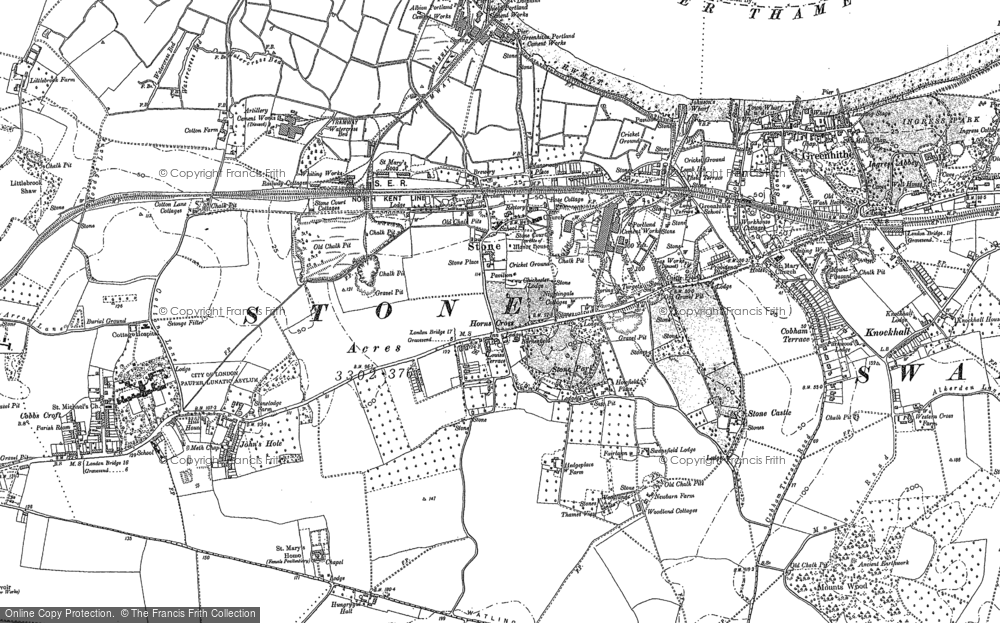 Old Map of Historic Map covering Crossways in 1895
