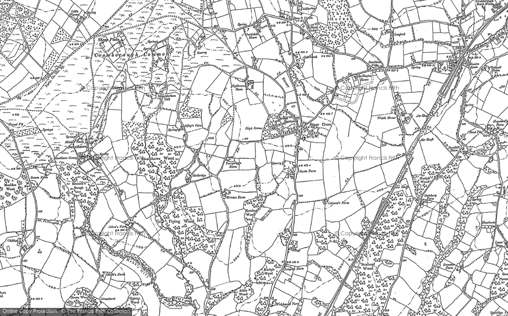 Old Map of Stone Cross, 1897 in 1897