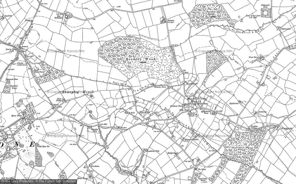 Old Map of Stone Heath, 1881 in 1881