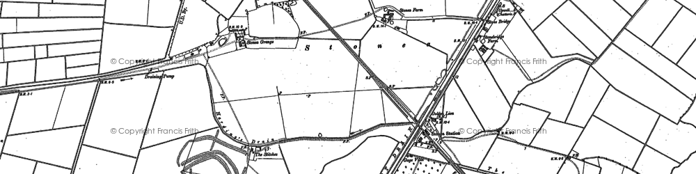 Old map of Block Fen in 1886