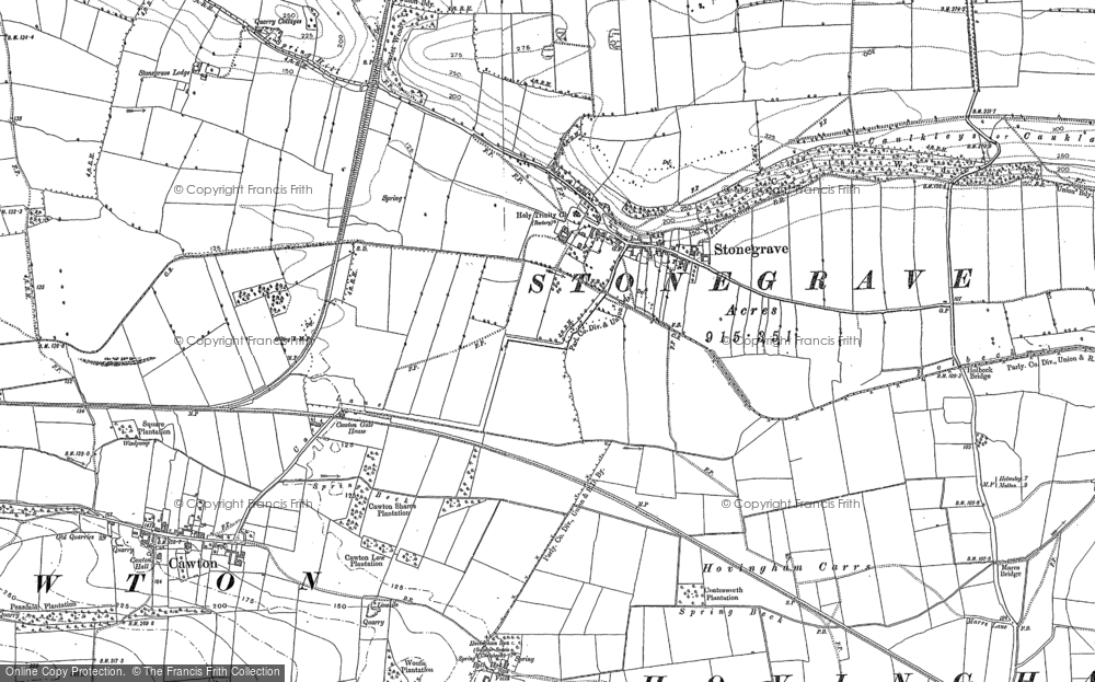 Old Map of Stonegrave, 1889 - 1891 in 1889