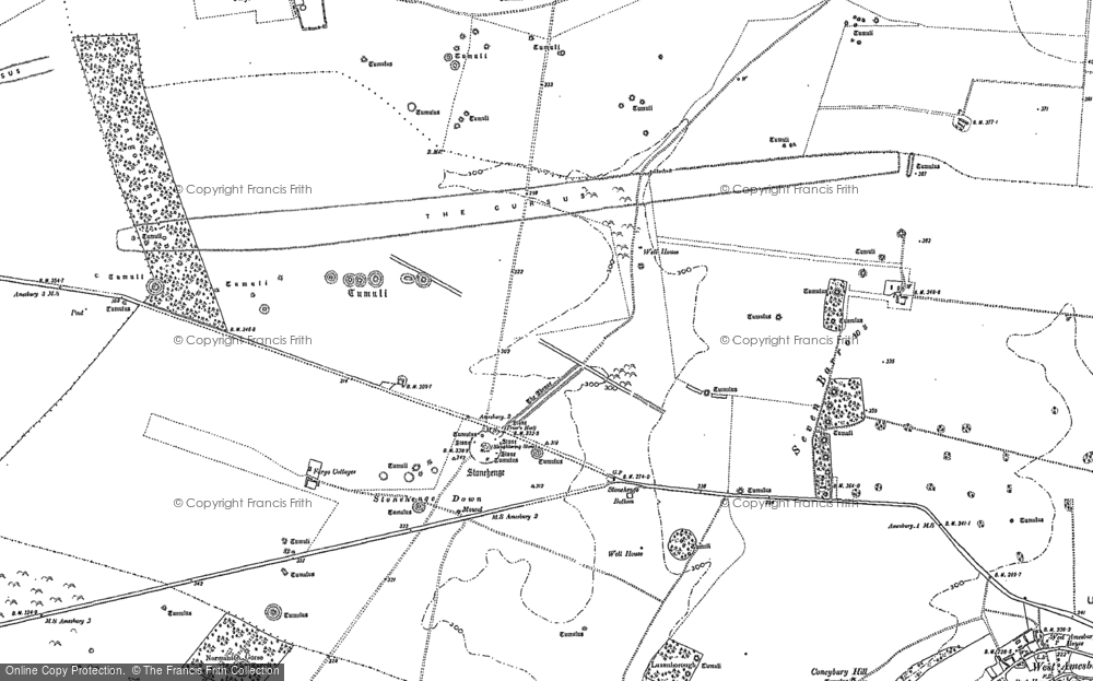 Old Map of Historic Map covering Winterbourne Stoke Group in 1889