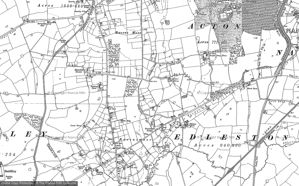 Old Map of Stoneley Green, 1897 in 1897