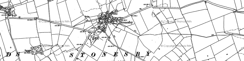 Old map of Stonesby Spinney in 1884