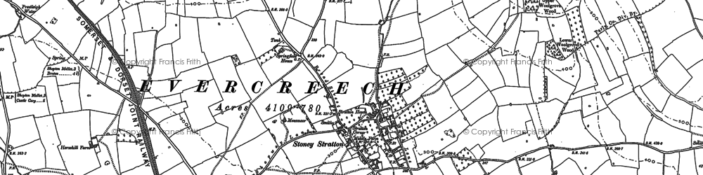 Old map of Stoney Stratton in 1884