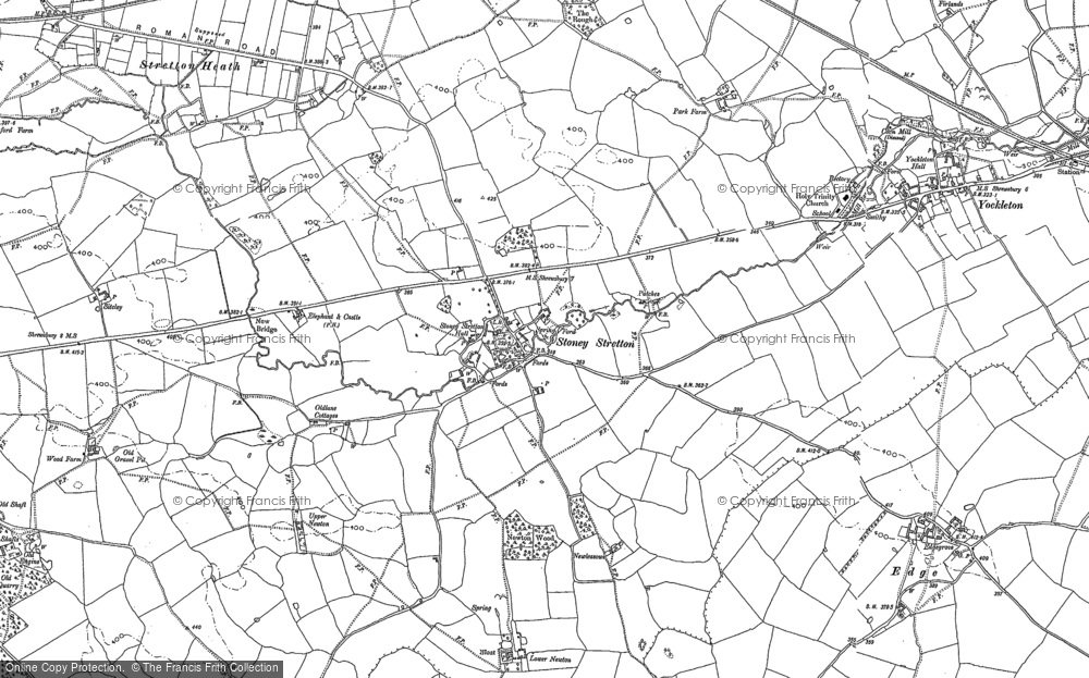 Old Map of Stoney Stretton, 1881 in 1881