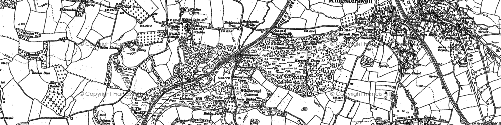 Old map of Whiddon in 1886