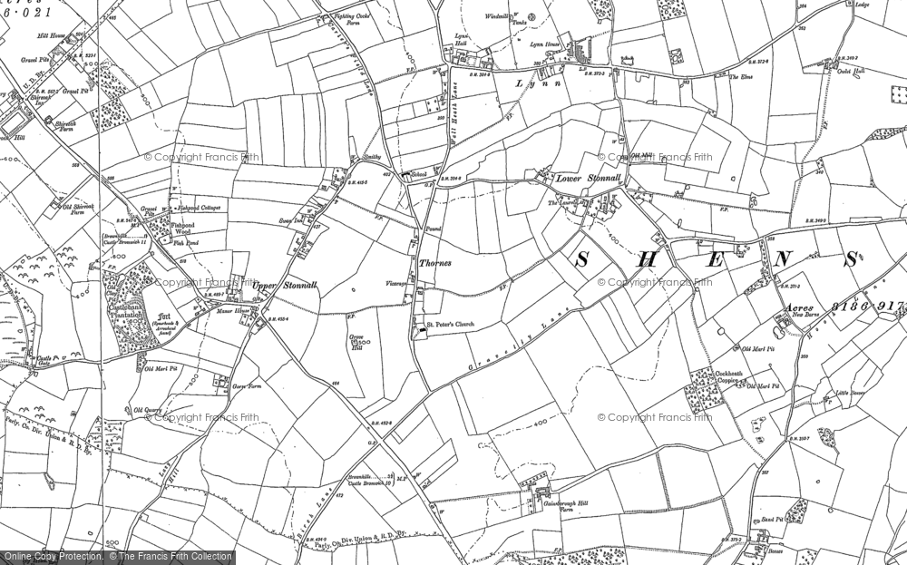 Old Map of Stonnall, 1883 in 1883