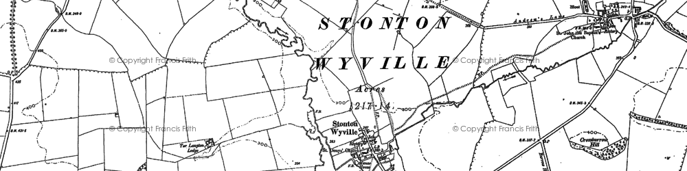 Old map of Stonton Wyville in 1885