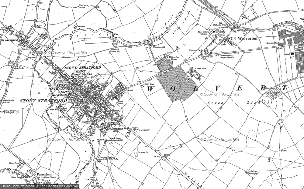 Old Map of Stony Stratford, 1898 in 1898