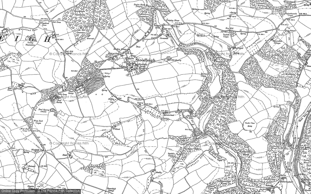 Old Map of Stoodleigh, 1887 in 1887